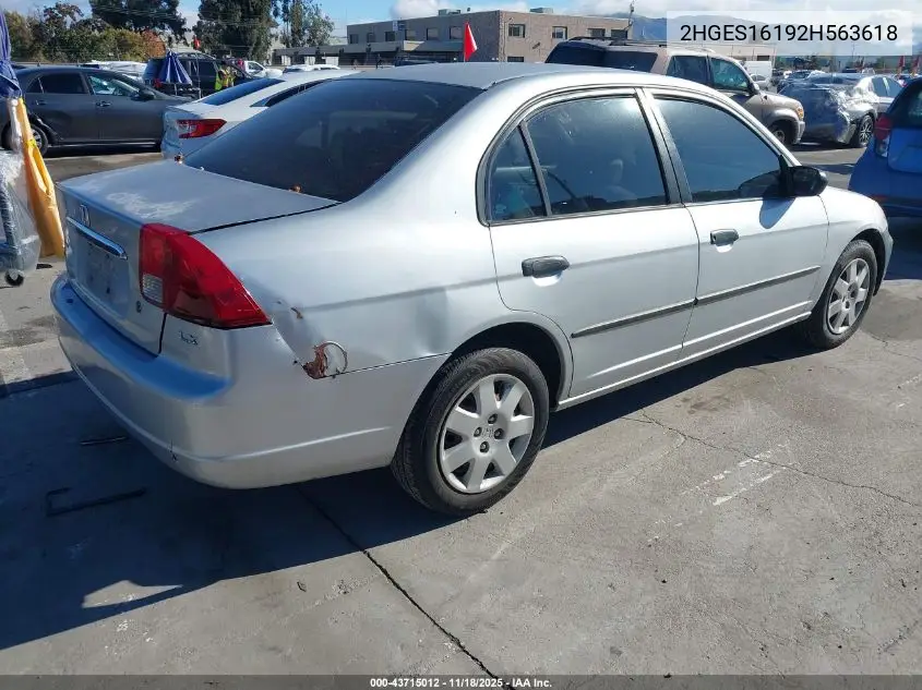 2HGES16192H563618 2002 Honda Civic Dx