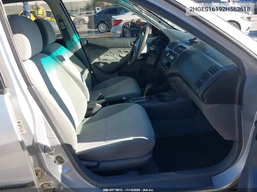 2HGES16192H563618 2002 Honda Civic Dx