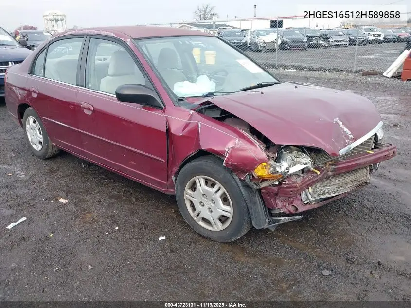 2HGES16512H589858 2002 Honda Civic Lx