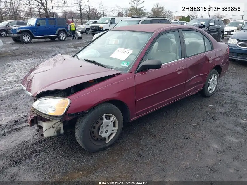 2HGES16512H589858 2002 Honda Civic Lx