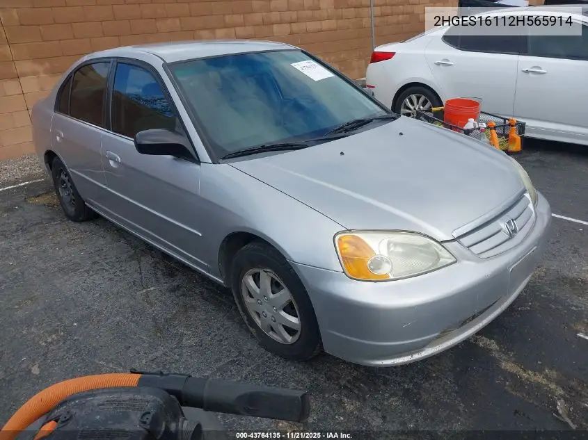 2HGES16112H565914 2002 Honda Civic Dx