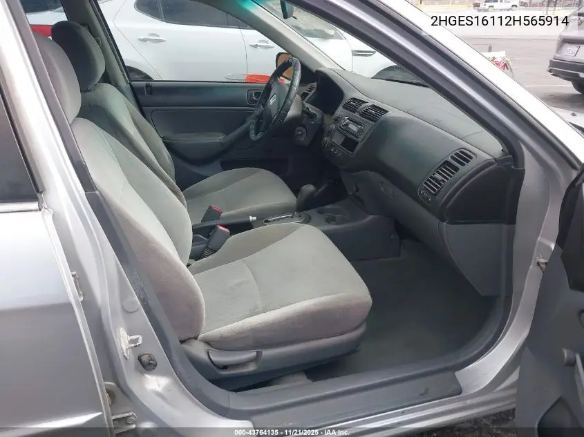 2HGES16112H565914 2002 Honda Civic Dx