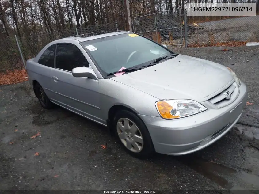 1HGEM22972L096214 2002 Honda Civic Ex