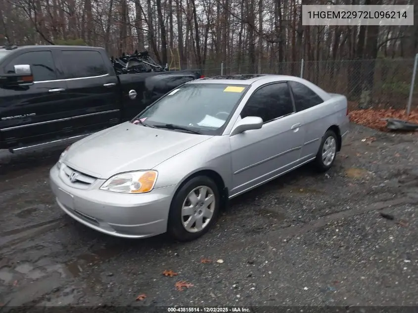 1HGEM22972L096214 2002 Honda Civic Ex