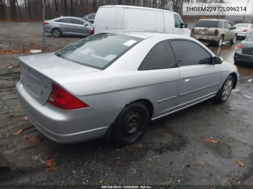 1HGEM22972L096214 2002 Honda Civic Ex