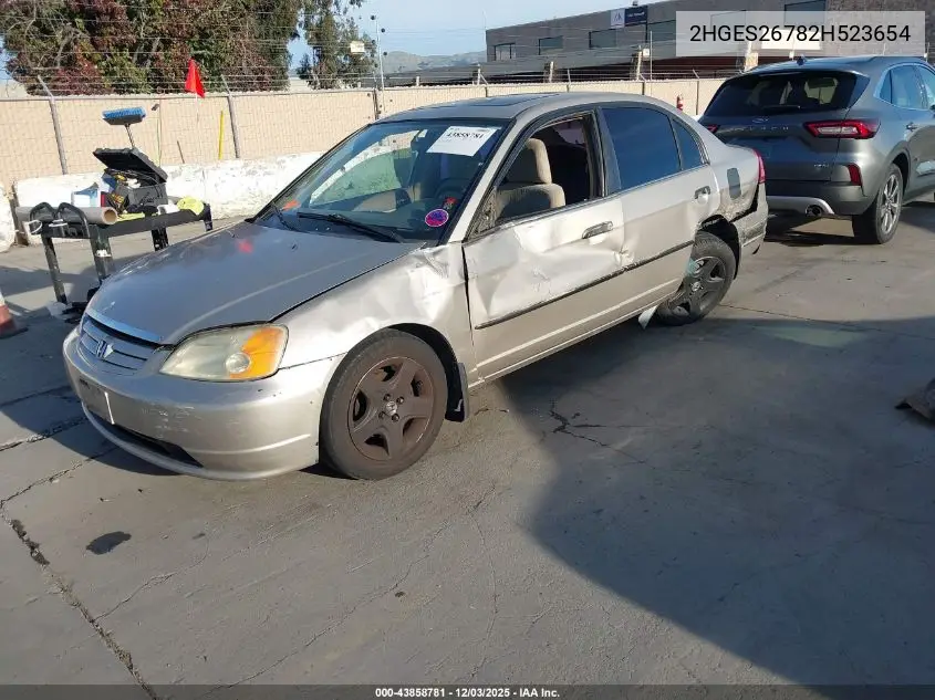 2HGES26782H523654 2002 Honda Civic Ex
