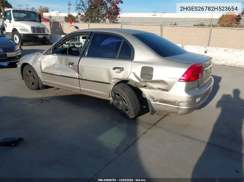2HGES26782H523654 2002 Honda Civic Ex