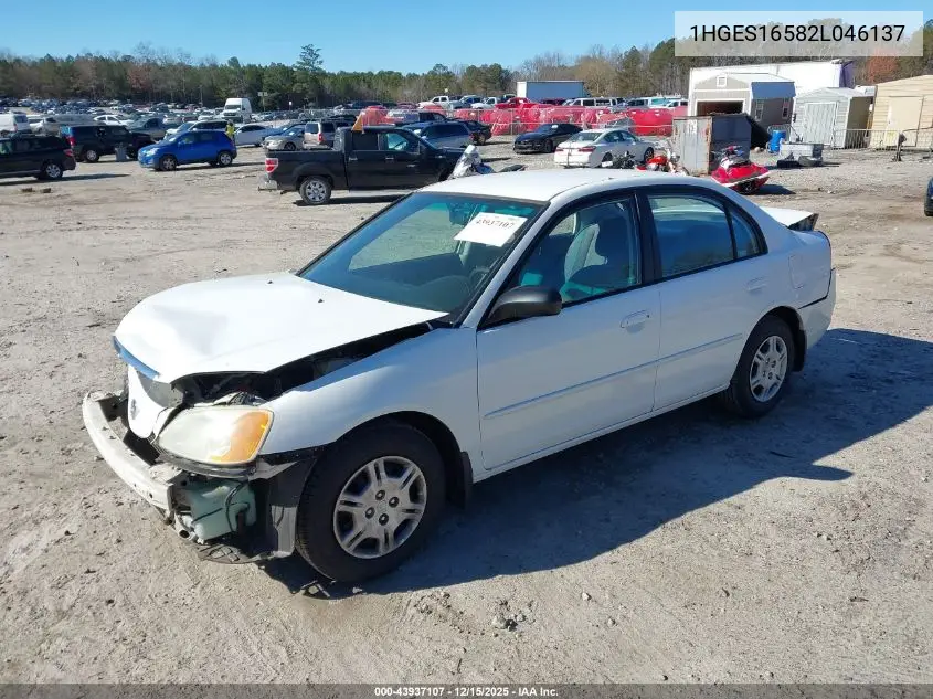 1HGES16582L046137 2002 Honda Civic Lx