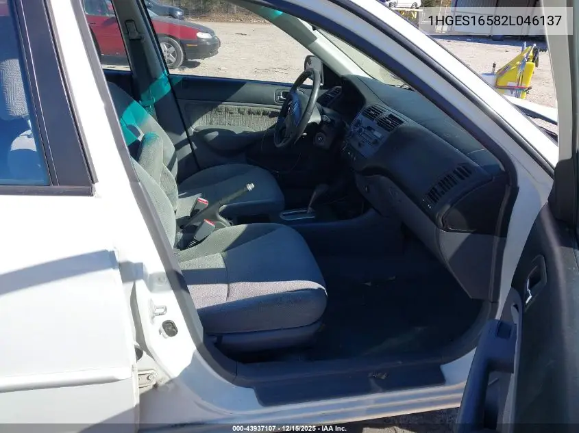 1HGES16582L046137 2002 Honda Civic Lx