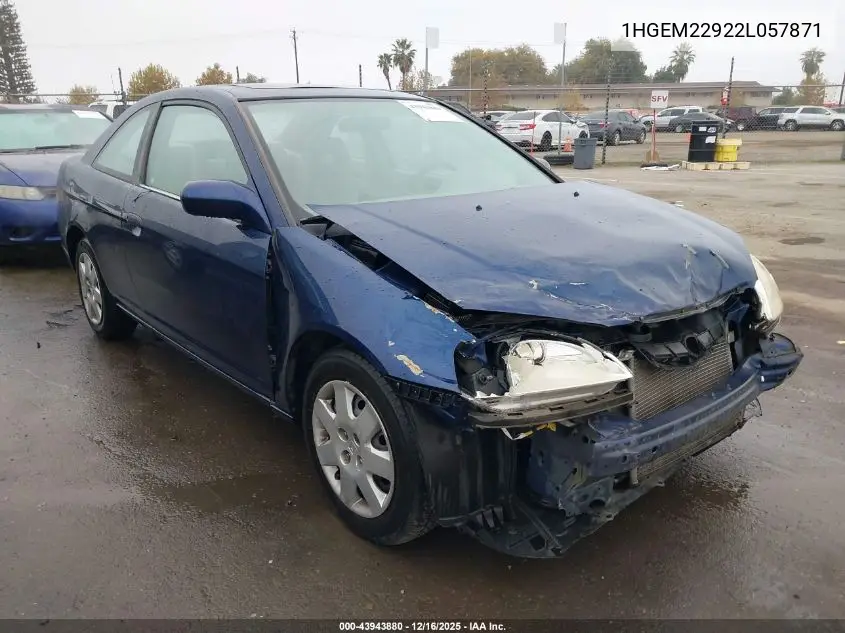 1HGEM22922L057871 2002 Honda Civic Ex