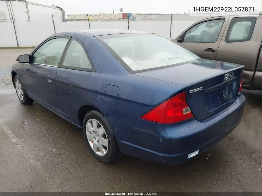 1HGEM22922L057871 2002 Honda Civic Ex