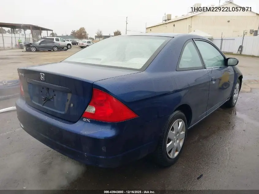 1HGEM22922L057871 2002 Honda Civic Ex
