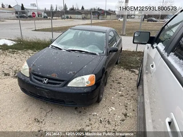 1HGEM22593L800573 2003 Honda Civic Lx