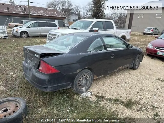 1HGEM22593L800573 2003 Honda Civic Lx