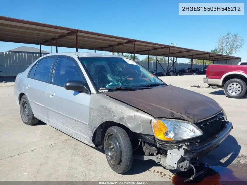 2HGES16503H546212 2003 Honda Civic Lx
