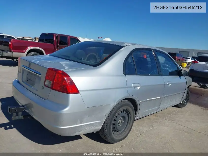 2HGES16503H546212 2003 Honda Civic Lx