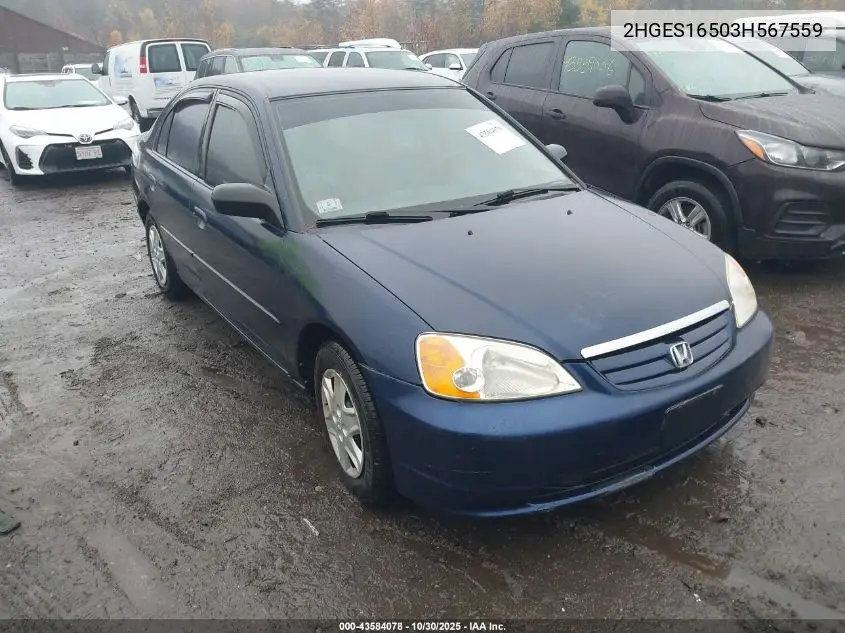 2HGES16503H567559 2003 Honda Civic Lx