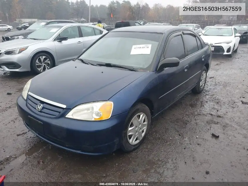 2HGES16503H567559 2003 Honda Civic Lx