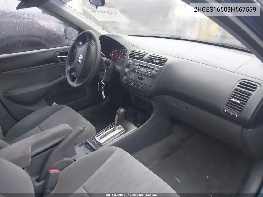 2HGES16503H567559 2003 Honda Civic Lx