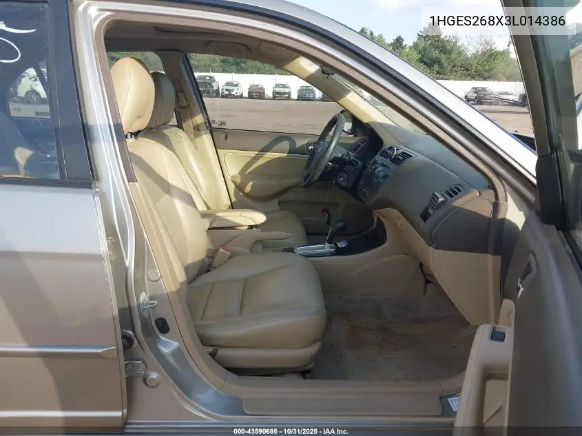1HGES268X3L014386 2003 Honda Civic Ex