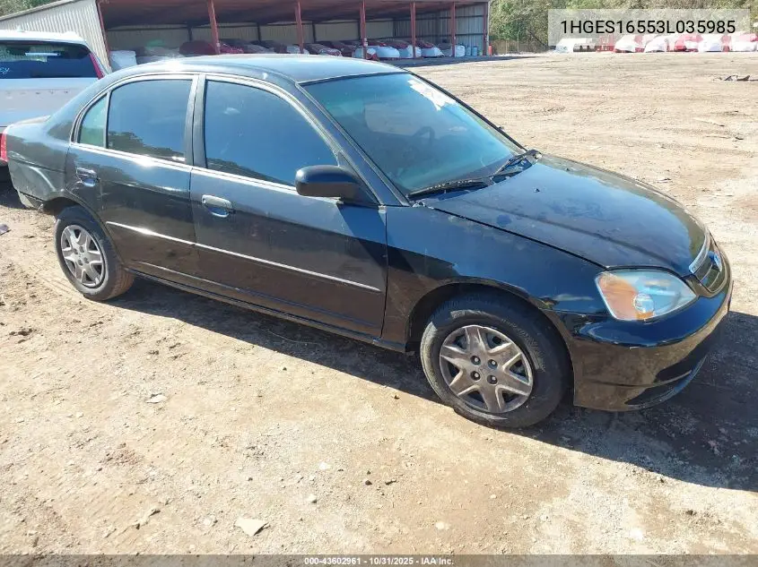 1HGES16553L035985 2003 Honda Civic Lx