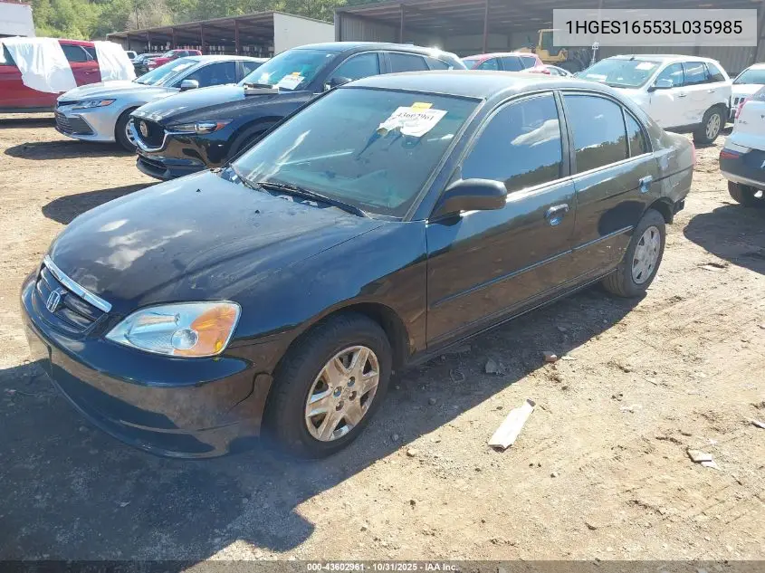 1HGES16553L035985 2003 Honda Civic Lx