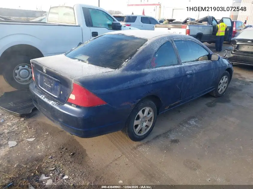 1HGEM21903L072548 2003 Honda Civic Ex