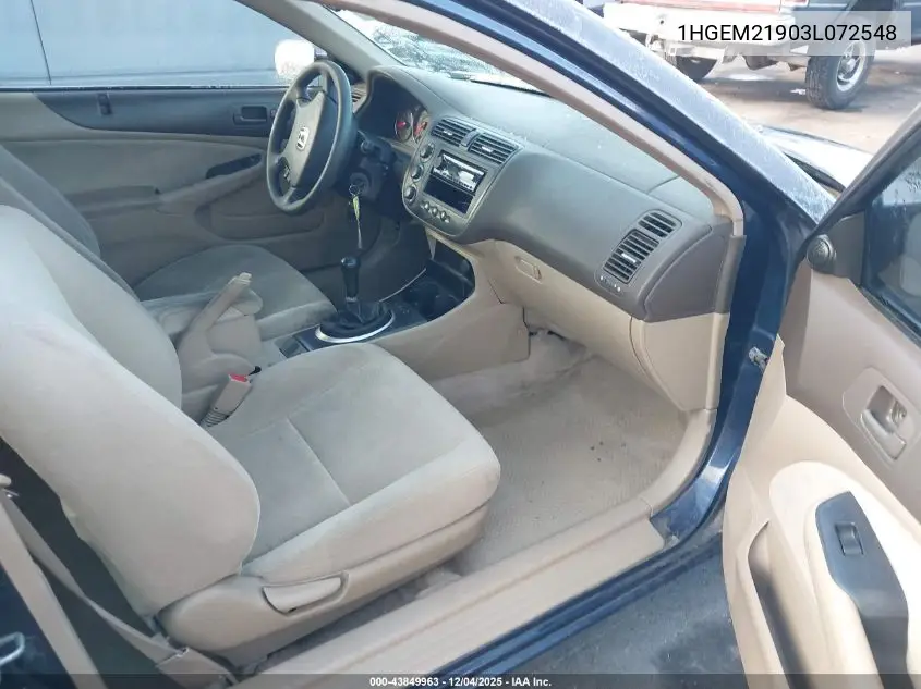 1HGEM21903L072548 2003 Honda Civic Ex