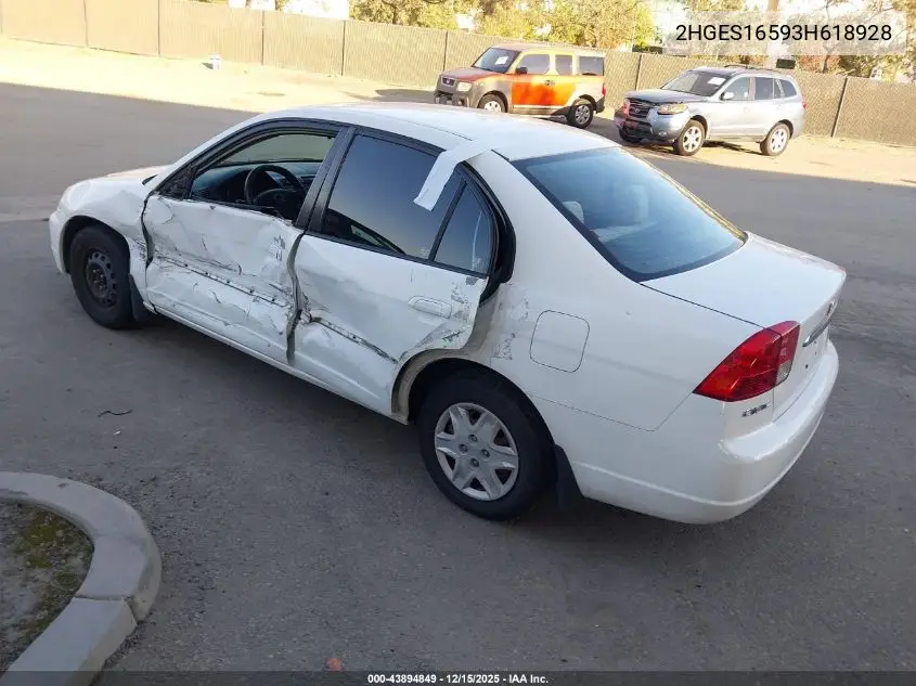 2HGES16593H618928 2003 Honda Civic Lx