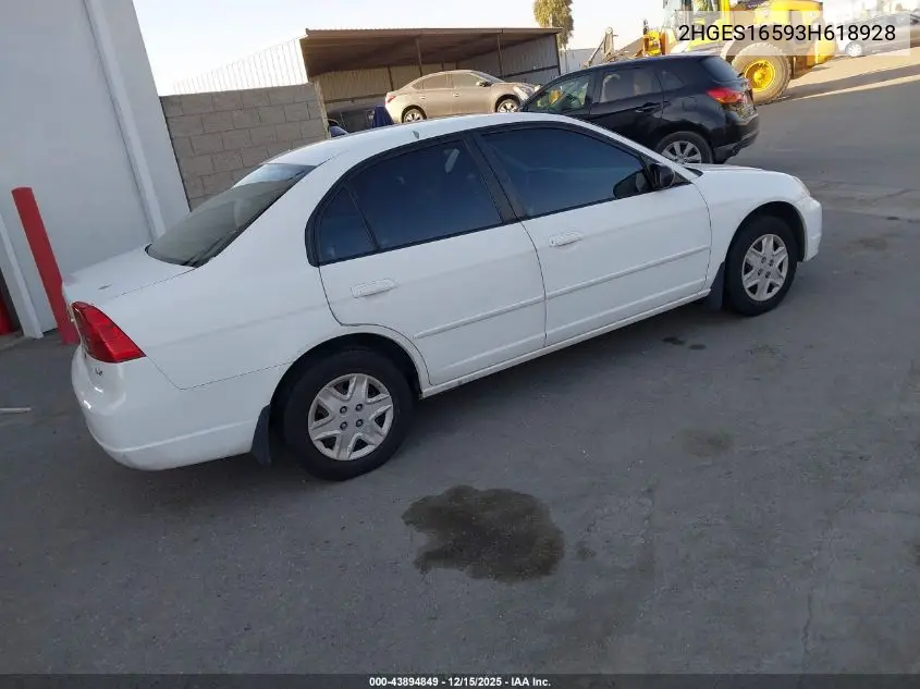 2HGES16593H618928 2003 Honda Civic Lx