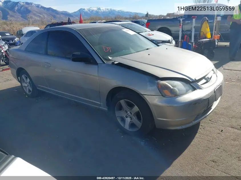 1HGEM22513L059559 2003 Honda Civic Lx