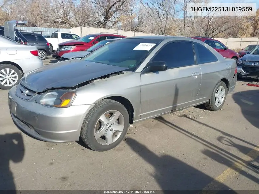 1HGEM22513L059559 2003 Honda Civic Lx