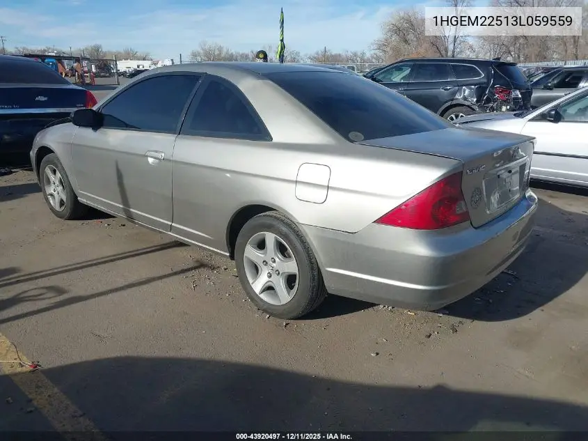 1HGEM22513L059559 2003 Honda Civic Lx