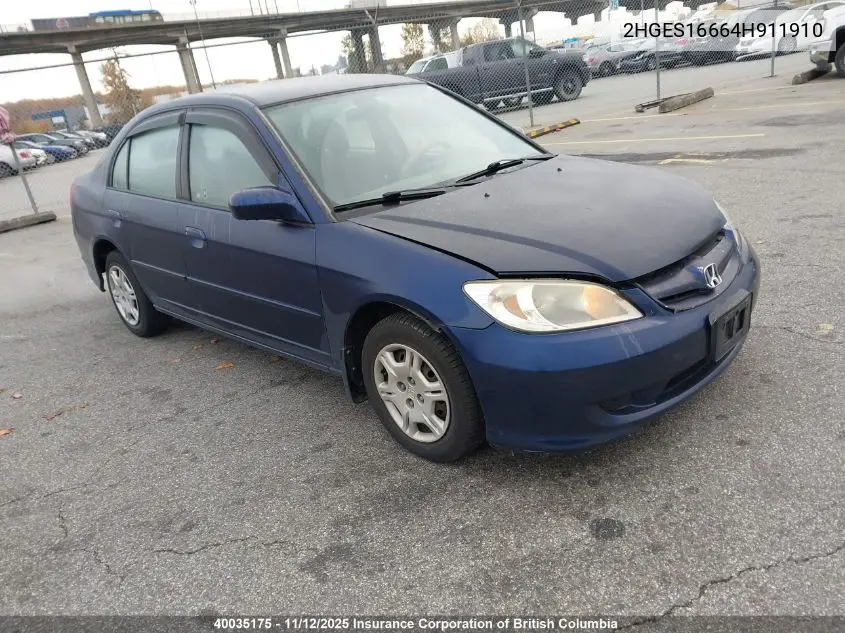 2HGES16664H911910 2004 Honda Civic