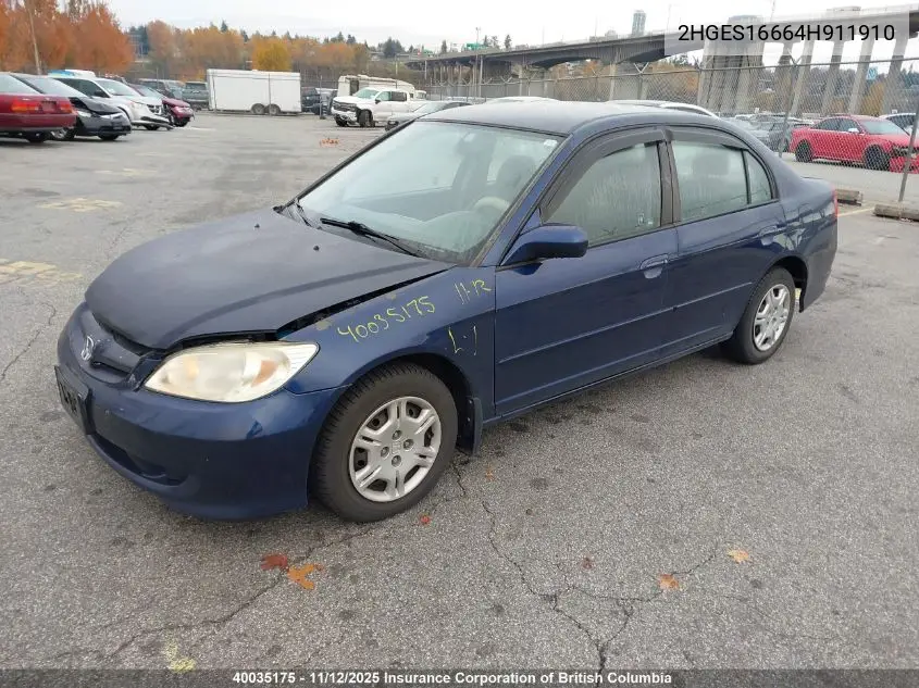 2HGES16664H911910 2004 Honda Civic
