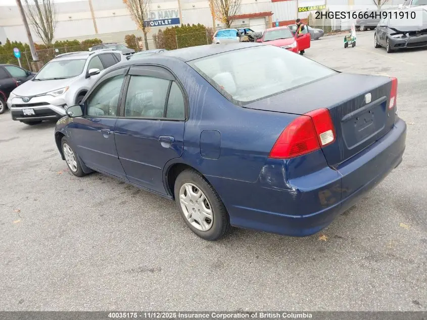 2HGES16664H911910 2004 Honda Civic