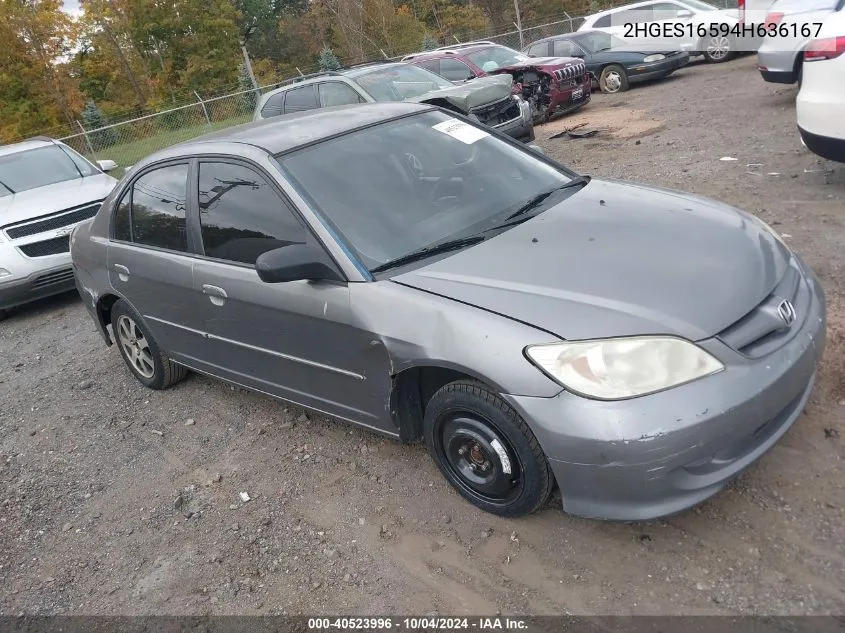 2HGES16594H636167 2004 Honda Civic Lx