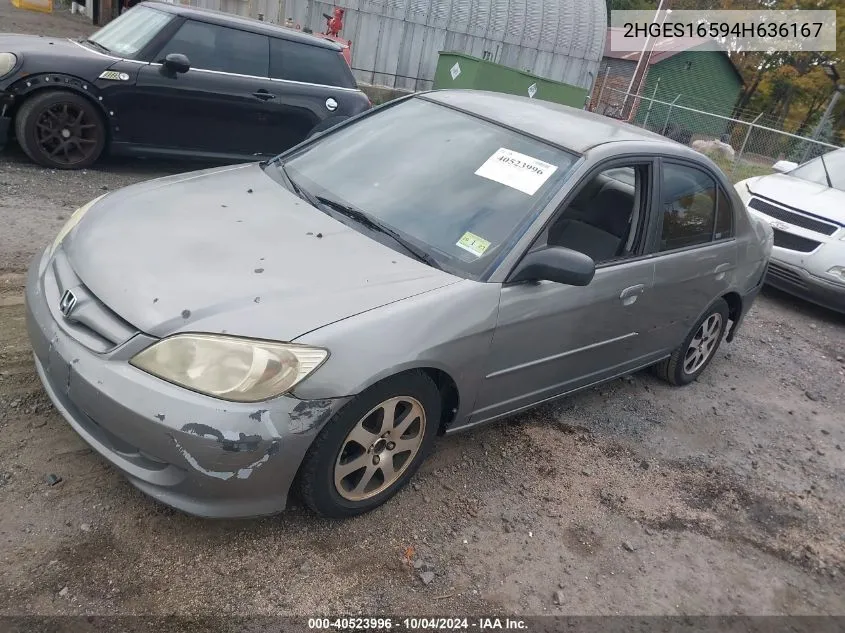 2HGES16594H636167 2004 Honda Civic Lx