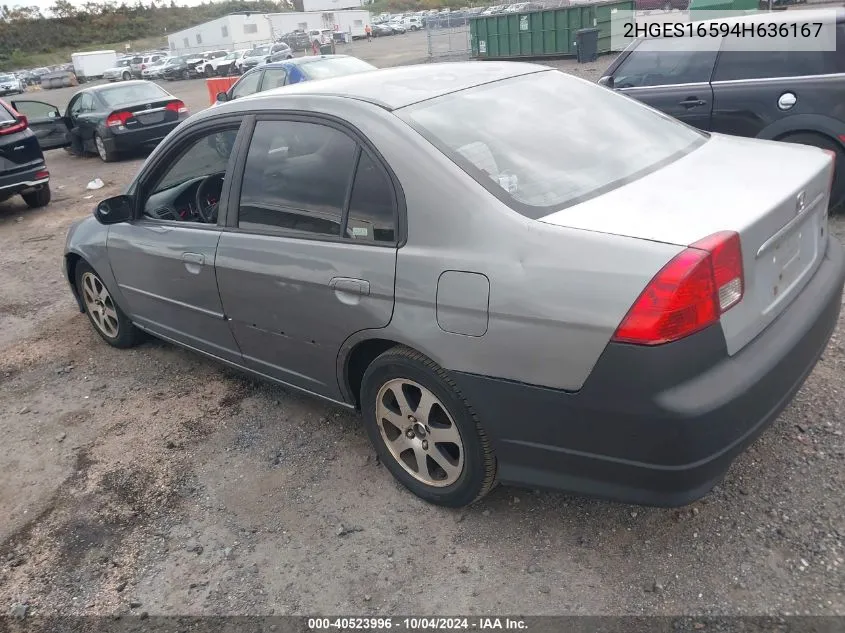 2HGES16594H636167 2004 Honda Civic Lx