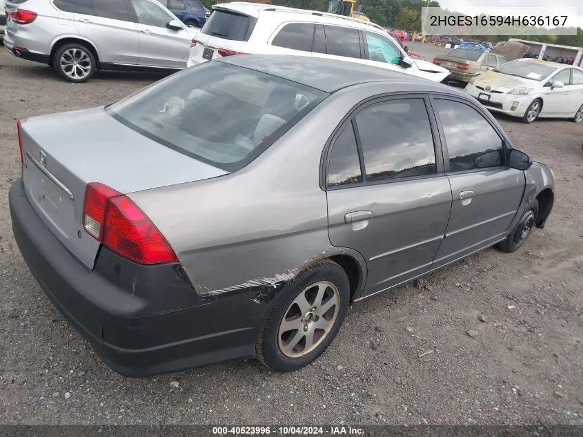 2HGES16594H636167 2004 Honda Civic Lx