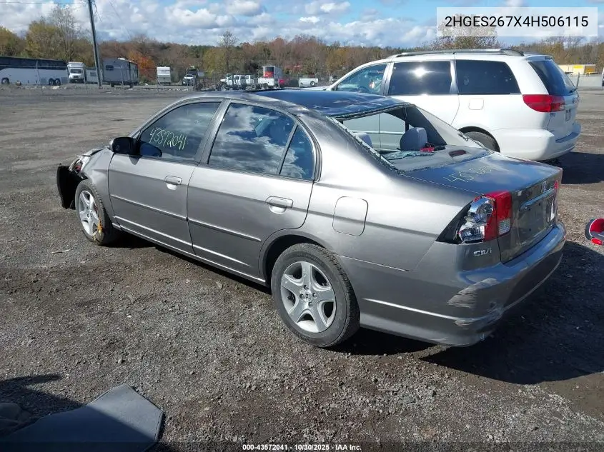 2HGES267X4H506115 2004 Honda Civic Ex