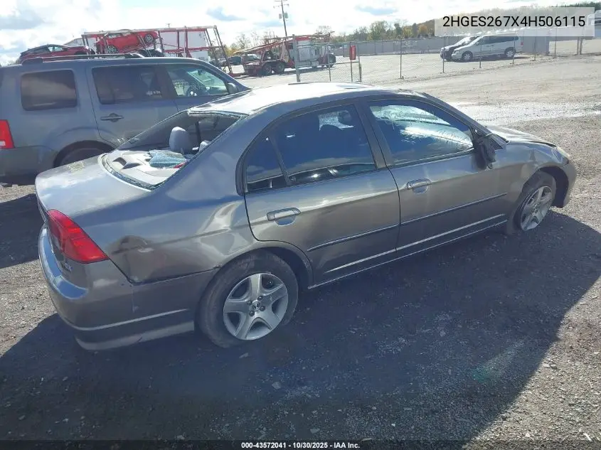 2HGES267X4H506115 2004 Honda Civic Ex