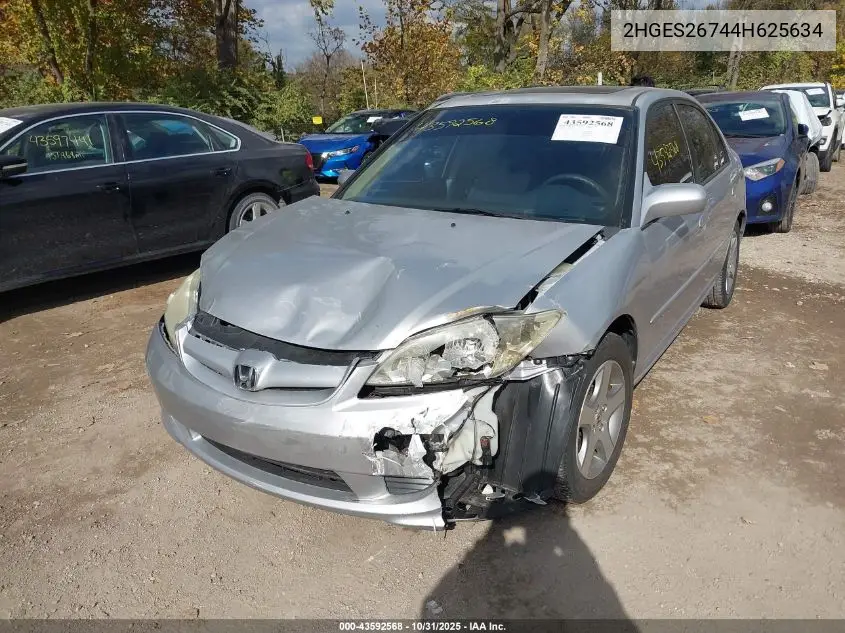 2HGES26744H625634 2004 Honda Civic Ex
