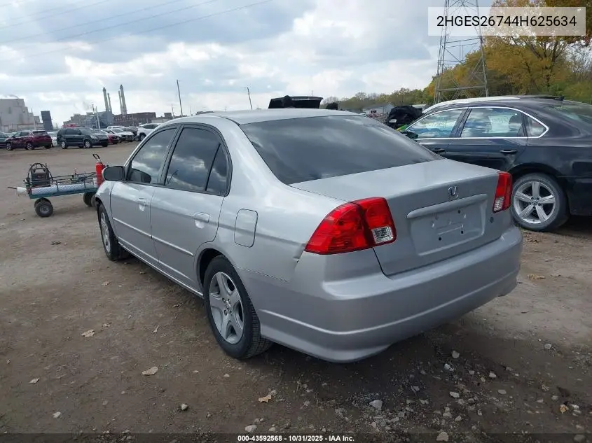 2HGES26744H625634 2004 Honda Civic Ex