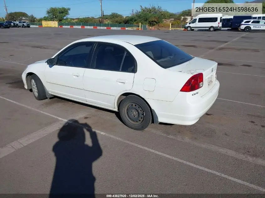 2HGES16524H598636 2004 Honda Civic Lx