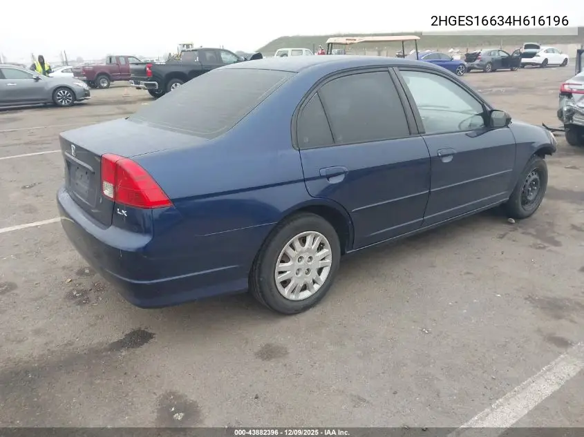 2HGES16634H616196 2004 Honda Civic Lx
