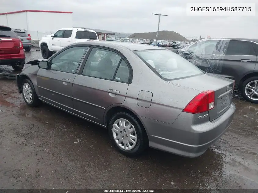 2HGES16594H587715 2004 Honda Civic Lx