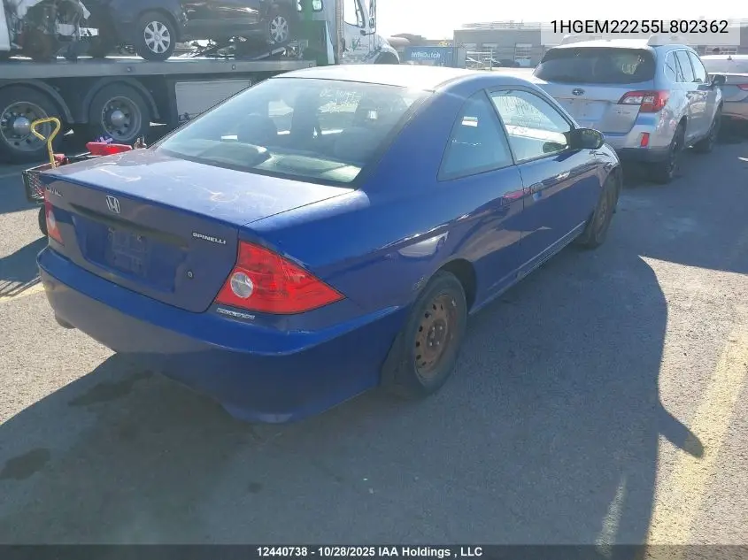 1HGEM22255L802362 2005 Honda Civic Dx