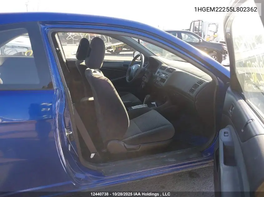 1HGEM22255L802362 2005 Honda Civic Dx