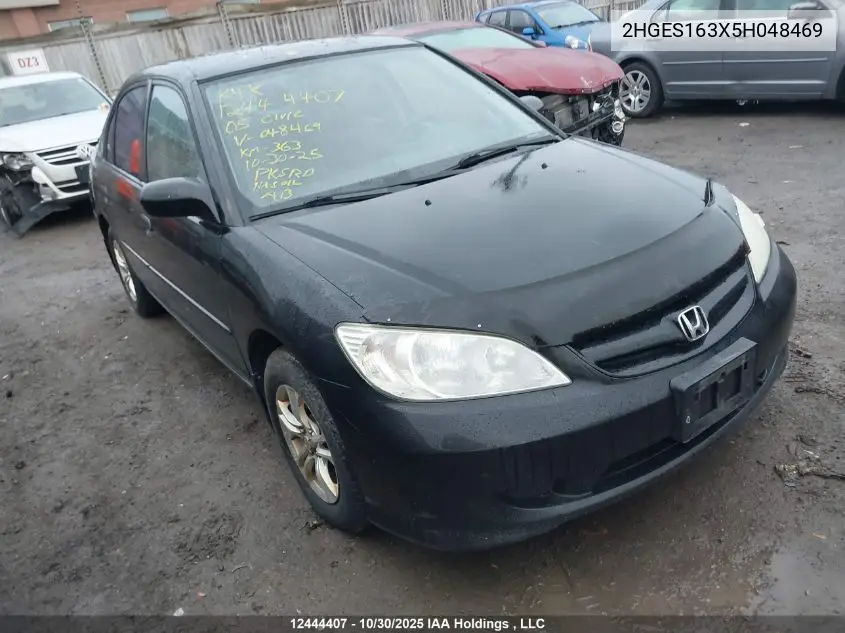 2HGES163X5H048469 2005 Honda Civic Dx Vp